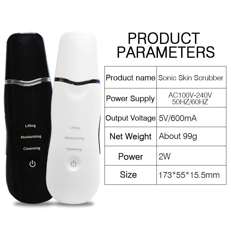 Machine ultrasonique de nettoyage du visage en profondeur, épurateur de peau, élimine la saleté, les points noirs, réduit les taches et les rides, blanchiment du visage, Lifting