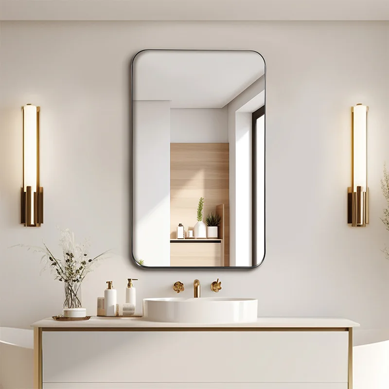 DSA simple modern hotel bathroom mirror homestay bathroom wall mirror toiletries storage rack mirror