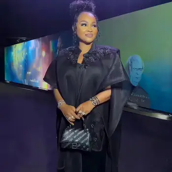 Zweiteiliges Kleid afrikanische Kleider für Frauen Mesh Stoff Abendkleider Strass Vestidos de Fiesta