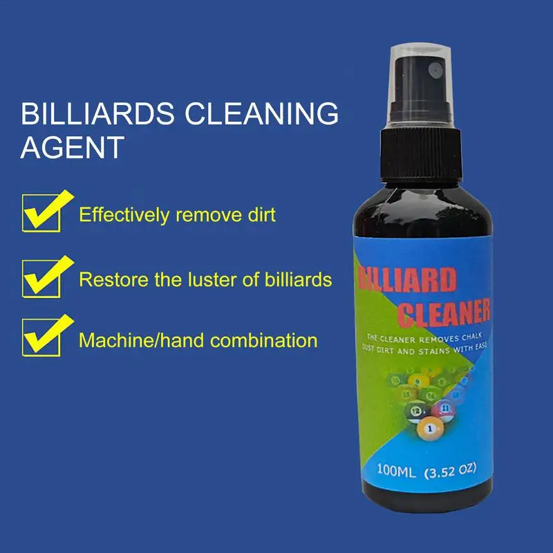 Pool Ball Cleaner Spray para bola de resina padrão, limpeza profunda, limpeza, bolas de bilhar