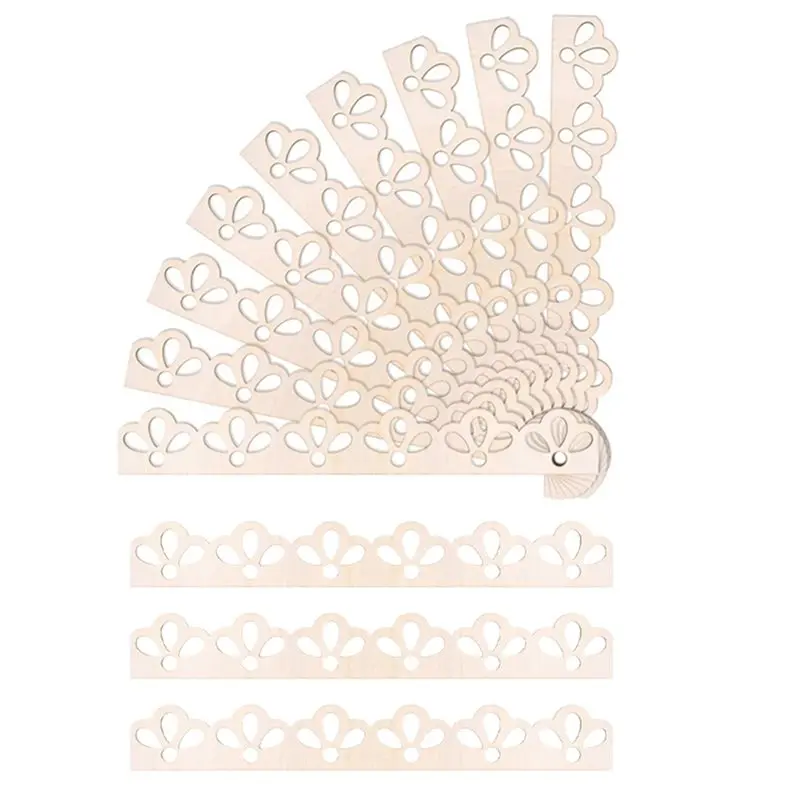 ABKP-Home For Christmas Wall Decoration 12-Pack Unfinished Scalloped Decorative Wood Trim Molding Cute DIY