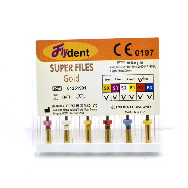 Dental Pro Endo Taper Gold Heat Activated Canal Root Files SX-F3 Super Files Gold Can Bend for Preparing Root Canal Treatment