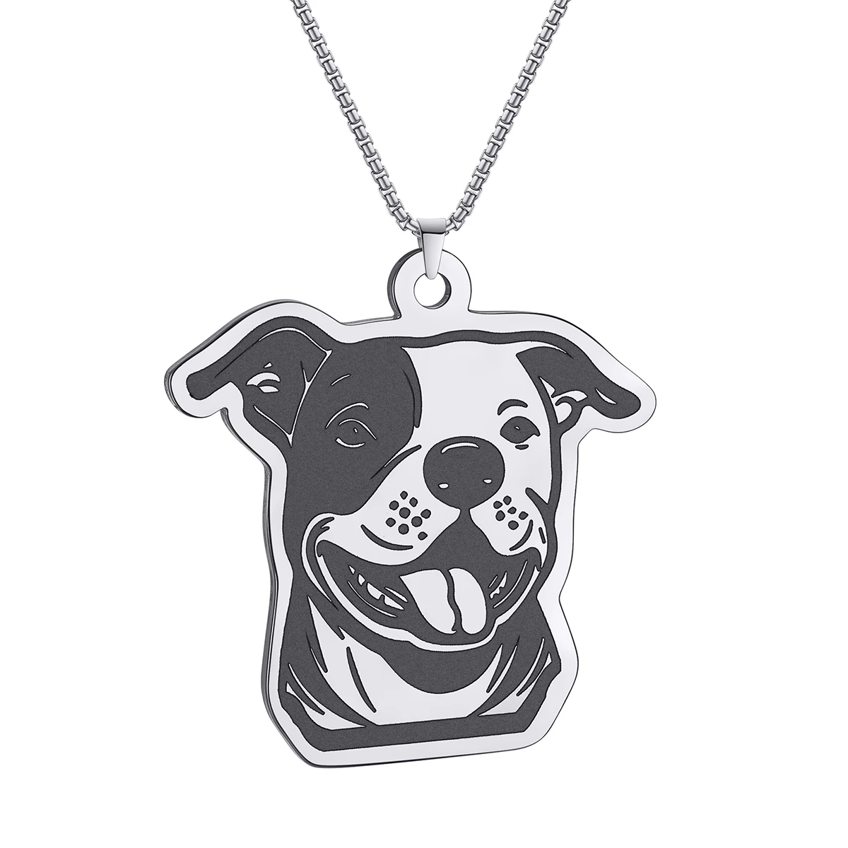 قلادة كلاب من الفولاذ المقاوم للصدأ للرجال والنساء ، قلادة مجوهرات على شكل حيوان ، جحر الثور الإنجليزي #3