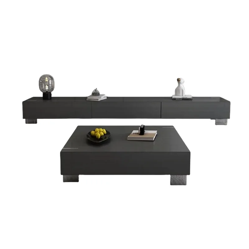 

Minimalist modern living room home creative square acrylic coffee table TV cabinet