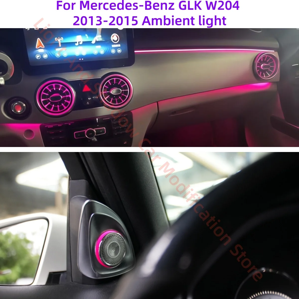For Mercedes-Benz GLK W204 2013-2015 Ambient light Car interior lighting upgrade Auto parts 4D Rotating tweeter Air outlet light