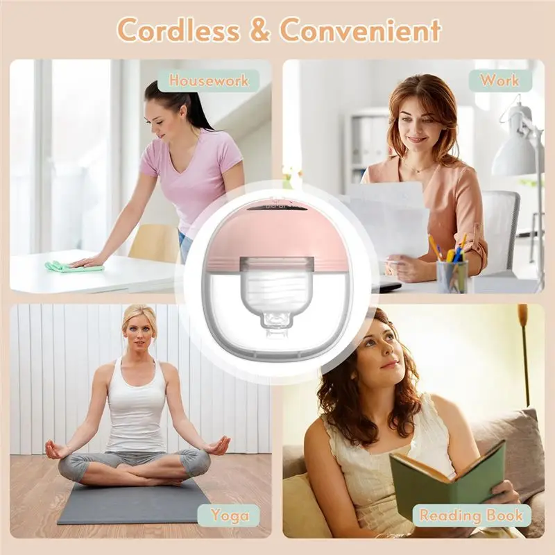 Portable Electric Breast Pump Wearable Accessory For Breastfeeding Hands Free 3 Modes 12 Levels Low Noise Breast Pump 180Ml