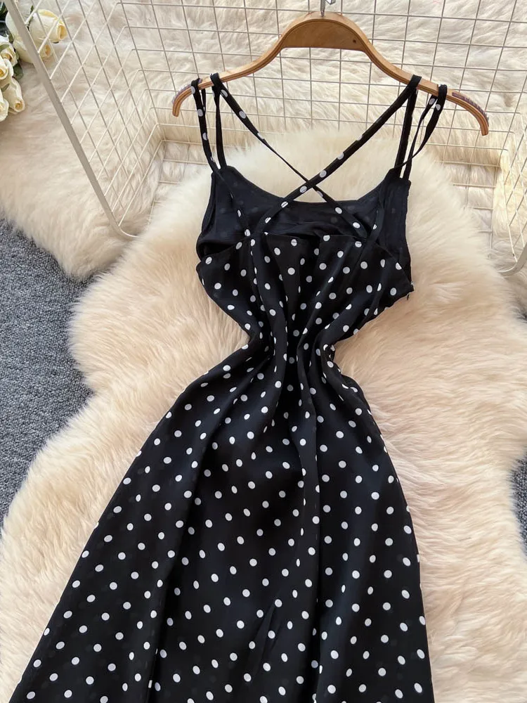 프렌치 슬레 오프숄더 깅엄 새틴 롱 드레스 여성 슬림 핏 하이 웨이스트 A라인 스커트 여름 시즌 출퇴근용