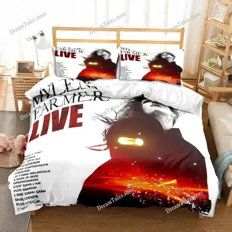 Duvet Cover Pillowcase Mylène Farmer Bedding Set Adult Boys Girls Bedroom Decoration Children Gift Single Double Large Size029