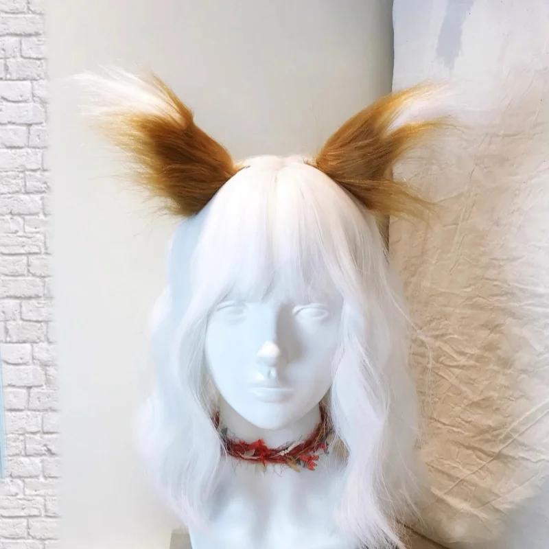 1 Pair Handmade Anime Fur Fox Ear Hair Clip Plush Cat Ear Side Clip Lolita Hair Accessories Animal Night Party Club Cosplay Prop
