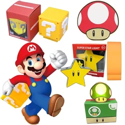 Luz LED nocturna de Super Mario Bros, lámpara de ladrillo, estatua de estrella, lámpara de mesa de carga USB, juguetes, regalos