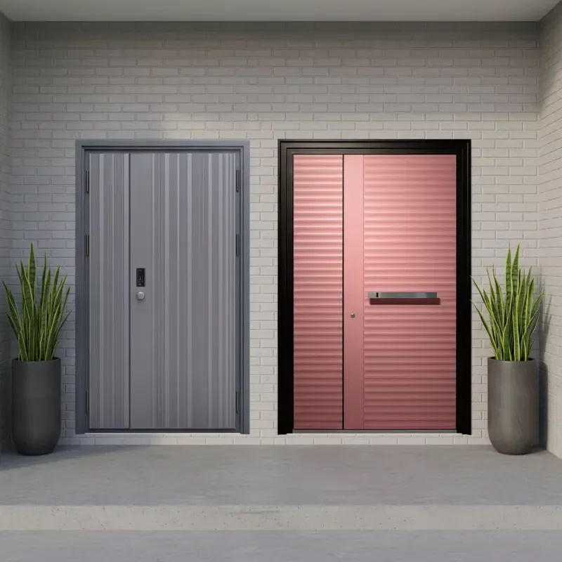Heavy Structure Weatherproof & Anti-Theft Cast Aluminum Door with Classic Texture Outdoor Exterior Finished
