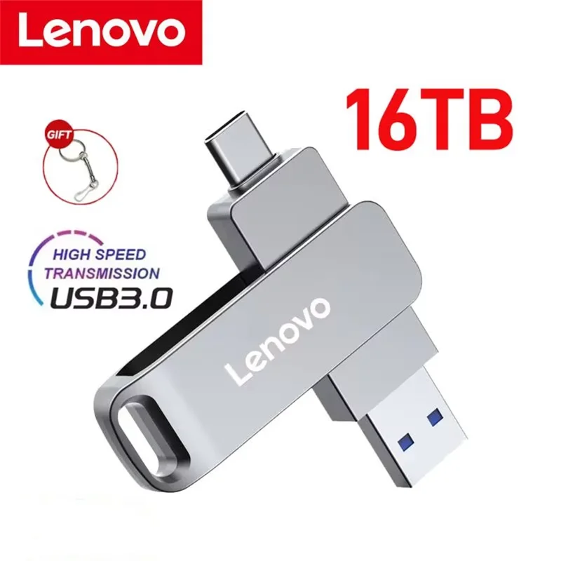 

Lenovo 64TB USB 3.0 Flash Drive U Disk Type-C Interface High Speed 1TB Large Capacity 512GB 256GB Metal Pendrive Memoria Stick