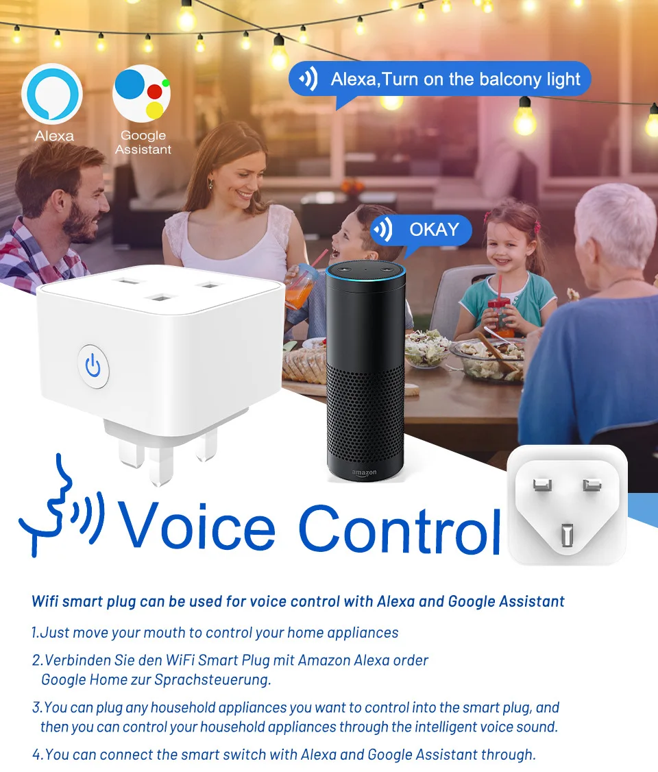 Tuya Wifi Zigbee Smart Plug 16/20A UK Socket Works With Alexa Google Home Energy Monitor Timer Remote Control for Smartlife Tuya