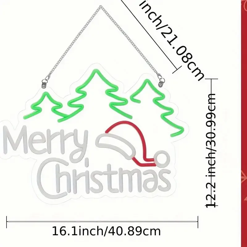 Merry Christmas LED Neon Sign for Wall Decor 5/12V USB Dimmable Switch Bedroom Living Room Bar Multipurpose Button Control
