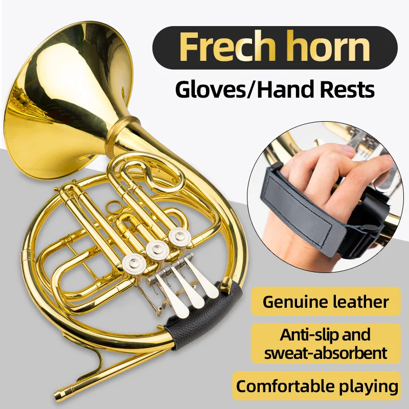 French Horn Protective Sleeve, Hand Grip, Special Non-Slip Leather Handle Cover, Protective Cover, Anti-Wear Pu Universal Accessory