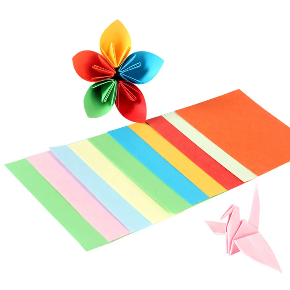

500Pcs Colored Paper DIY Crafts Folding Paper for Art School Projects Handmade Decoration Sheets Mixed 10 Colors