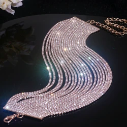 Sparkling Multilayer Rhinestone Choker Necklace for Women New Fashion European Punk Hip Hop Collar Necklace Jewelry Accessories