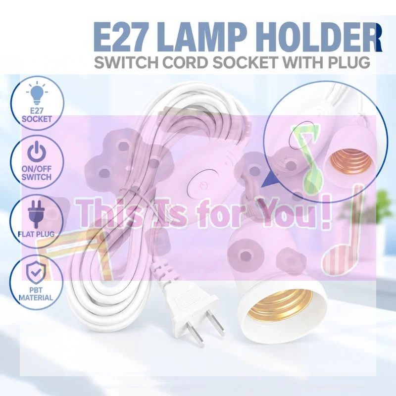 【MA】E27 Lamp Holder All Copper Wire LED Light Bulb Extension Socket With Switch Bulb Socket Bulb Socket