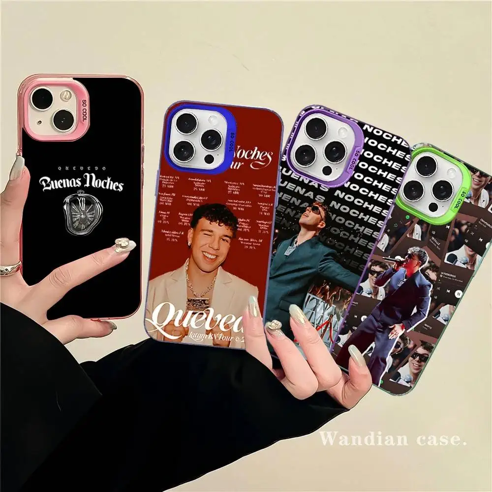 Funda para Teléfono Singer Q-Quevedo, Color Plateado, para iPhone 17 16 15 14 13 12 11 Pro Max Plus