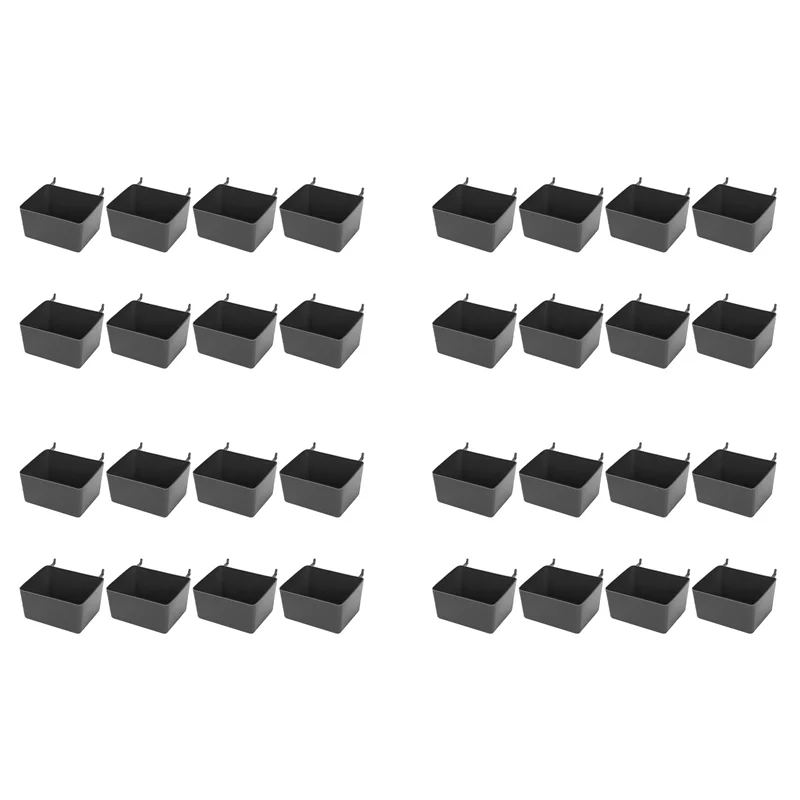 

A59Z-32 Pieces Pegboard Bins Kit Pegboard Parts Storage Pegboard Accessories Workbench Bins For Organizing Hardware(Grey)