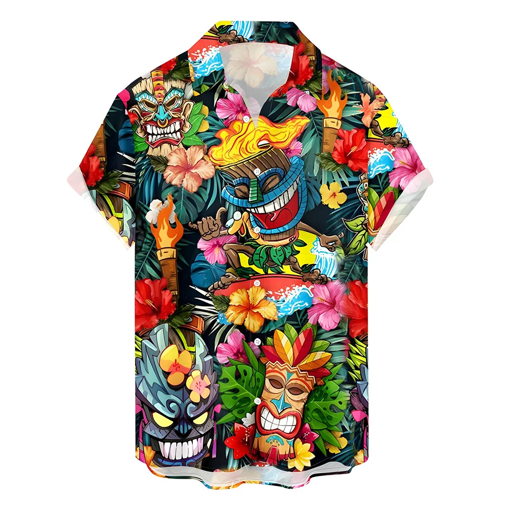 Camisa hawaiana de vacaciones para hombre, camisa informal de manga corta con estampado a la moda, cómoda y transpirable para uso diario al aire libre, Verano