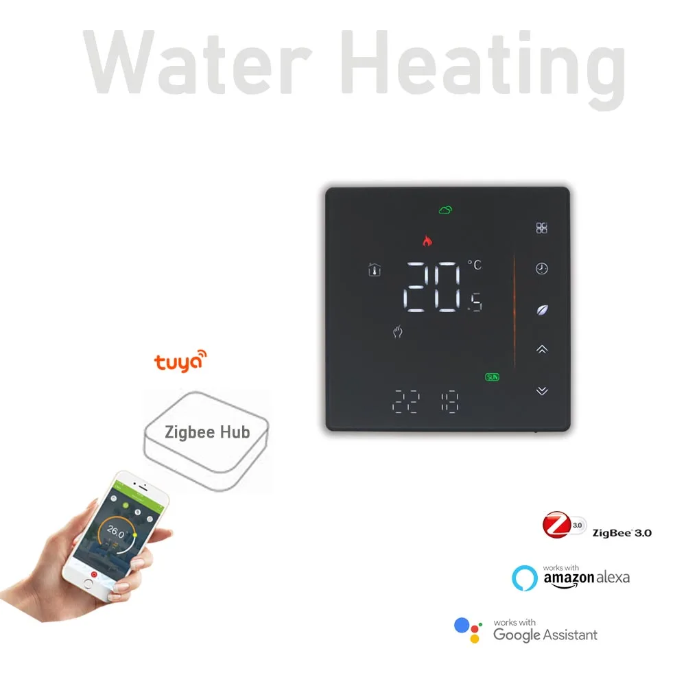 ZigBee floor heating temperature controller TUYA water heating thermostat control NO and NC switch 24v 220v Optional