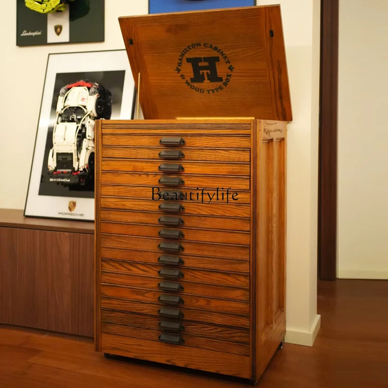 

4Jewelry Box Jewelry Storage Cabinet Solid Wood Retro Collection Display Cabinet