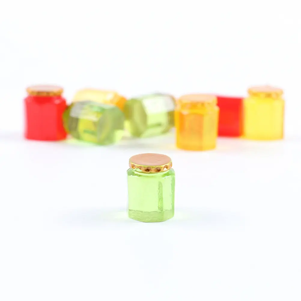 

30Pcs Mini Jam Jar Ornament Resin Dollhouse Decor Micro Landscape Decoration Bright Color Exquisite Texture Garden Decor