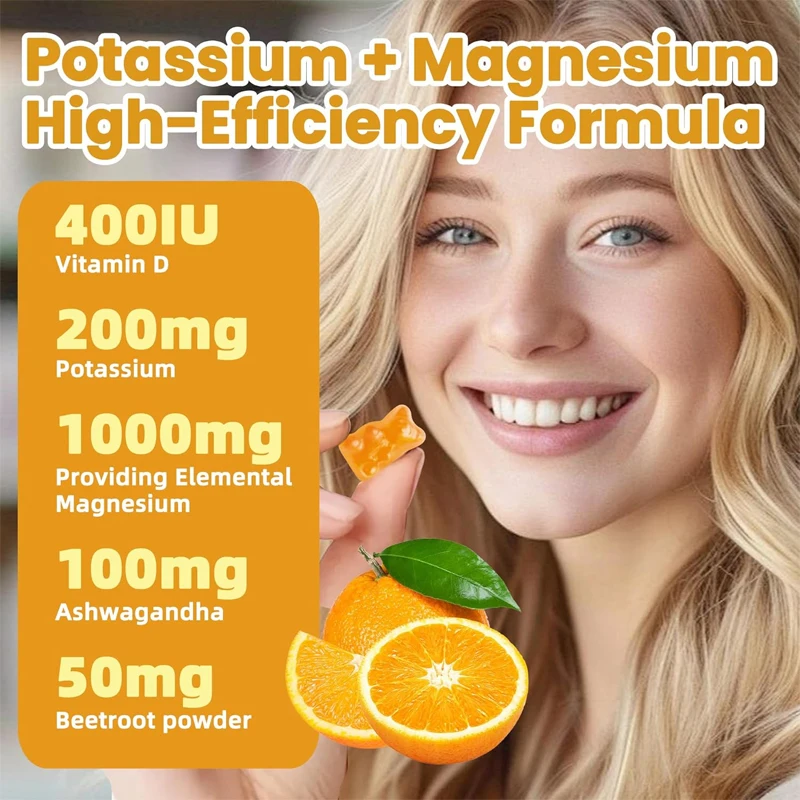 Potassium Magnesium Gummies, B6,D3, Potassium Citrate Is Suitable for Leg Spasms, Muscles, and Electrolytes