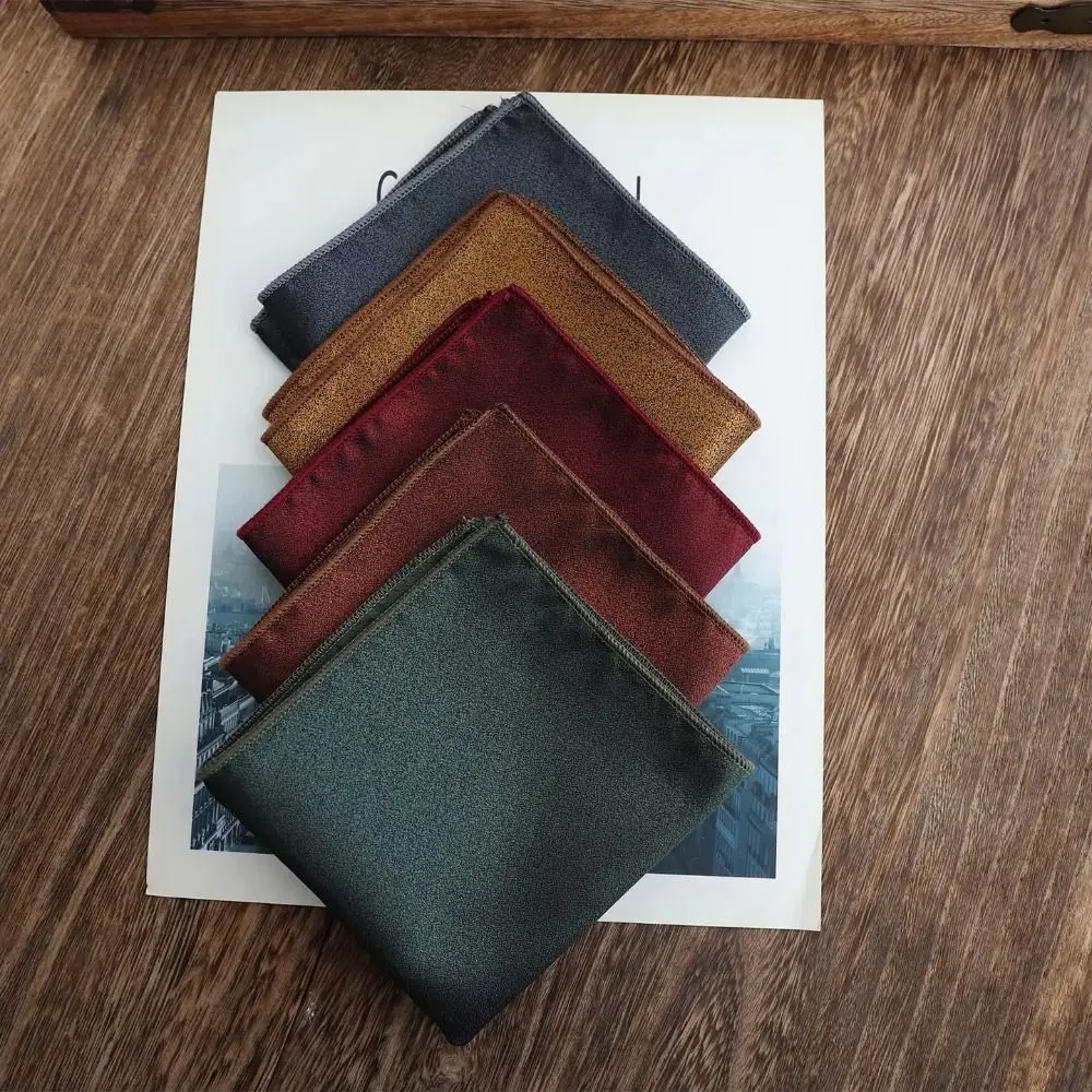Elegant Polyester Pocket Square Square Shape Retro Tone Men Handkerchief Solid Color Wedding Shirt Accessory Wedding Party