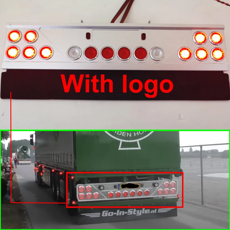 Metal LED Truck Taillight Assembly Angel Eyes PCB Light for 1/14 Tamiya RC Truck Car SCANIA AROCS MAN Modification DIY