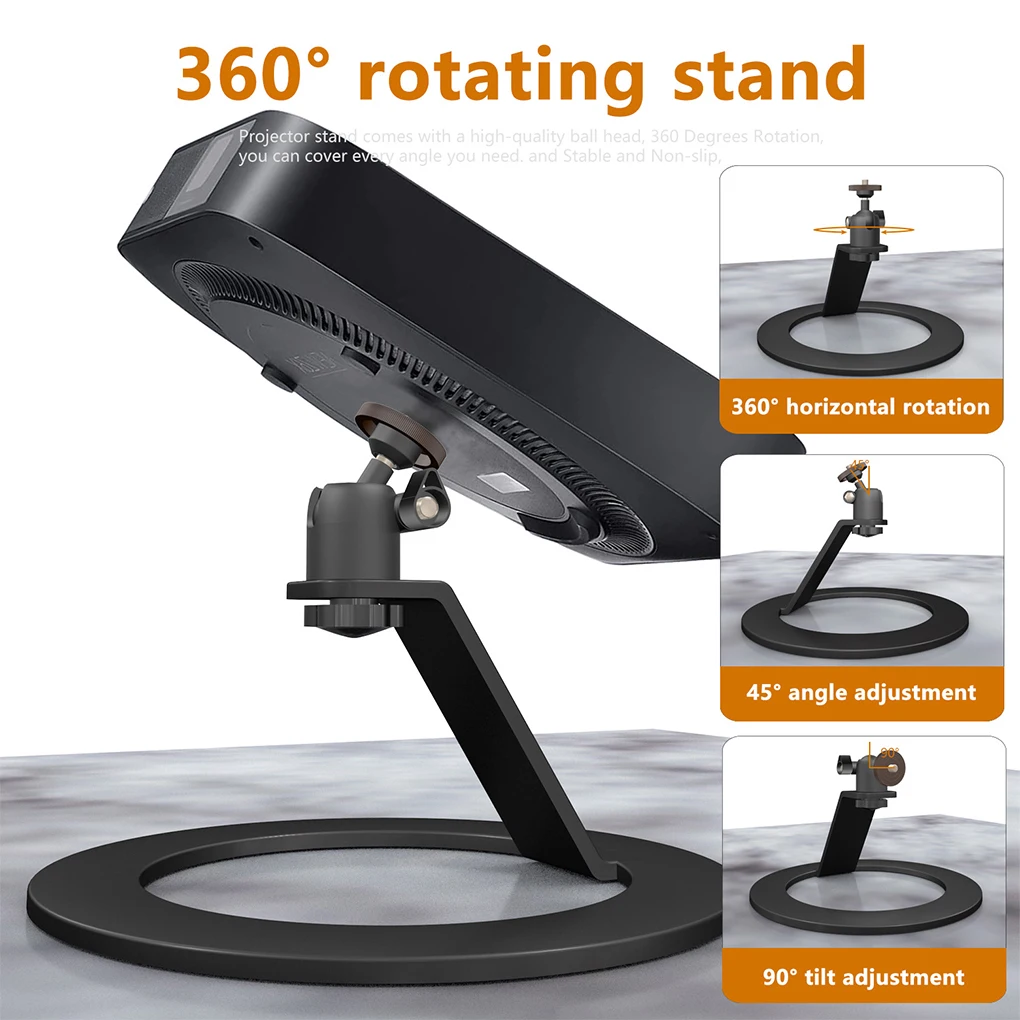 Black Steel Chassis Projector Bracket With Anti-slip Pads For Home Conference Room Projector Holder