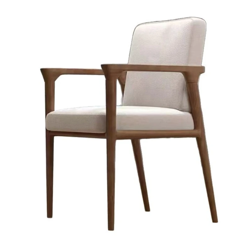 

Стул для коммерческой столовой, стул для домашней столовой, стул для чайной комнаты из каучукового дерева в стиле легкой роскоши, обеденный стул, стул с обивкой