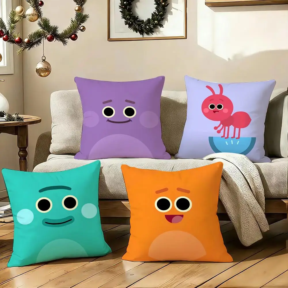 THE B-Bumble Nums H-Humble Cushion Cover Soft Plush Sofa Cushion Cover｜Double-Sided Printed Pillow Case｜Warm Home Gift
