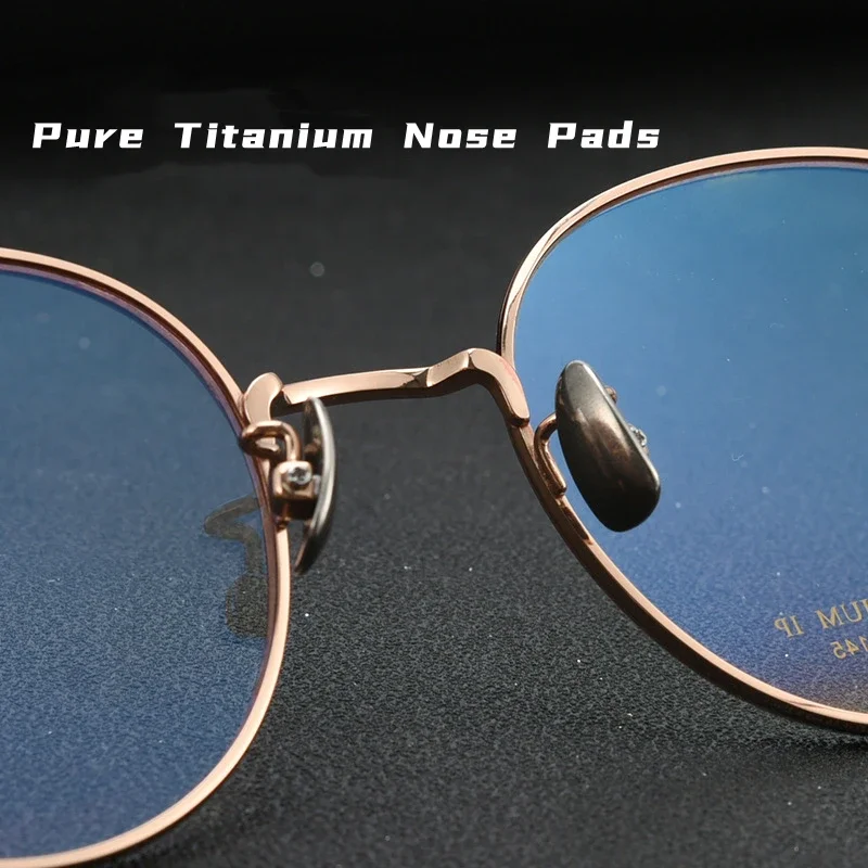 نظارات OLLYMURS الجديدة المريحة عالية الجودة من التيتانيوم النقي للرجال بإطار نظارات بصرية مستديرة كلاسيكية للنساء
