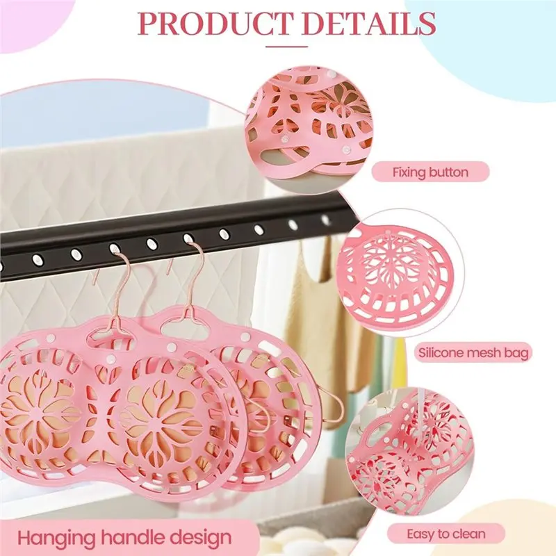 세탁용 신선한 재사용 가능한 브라 가방, 실리콘 브라 세탁 가방 변형 방지 세탁기 및 건조기용