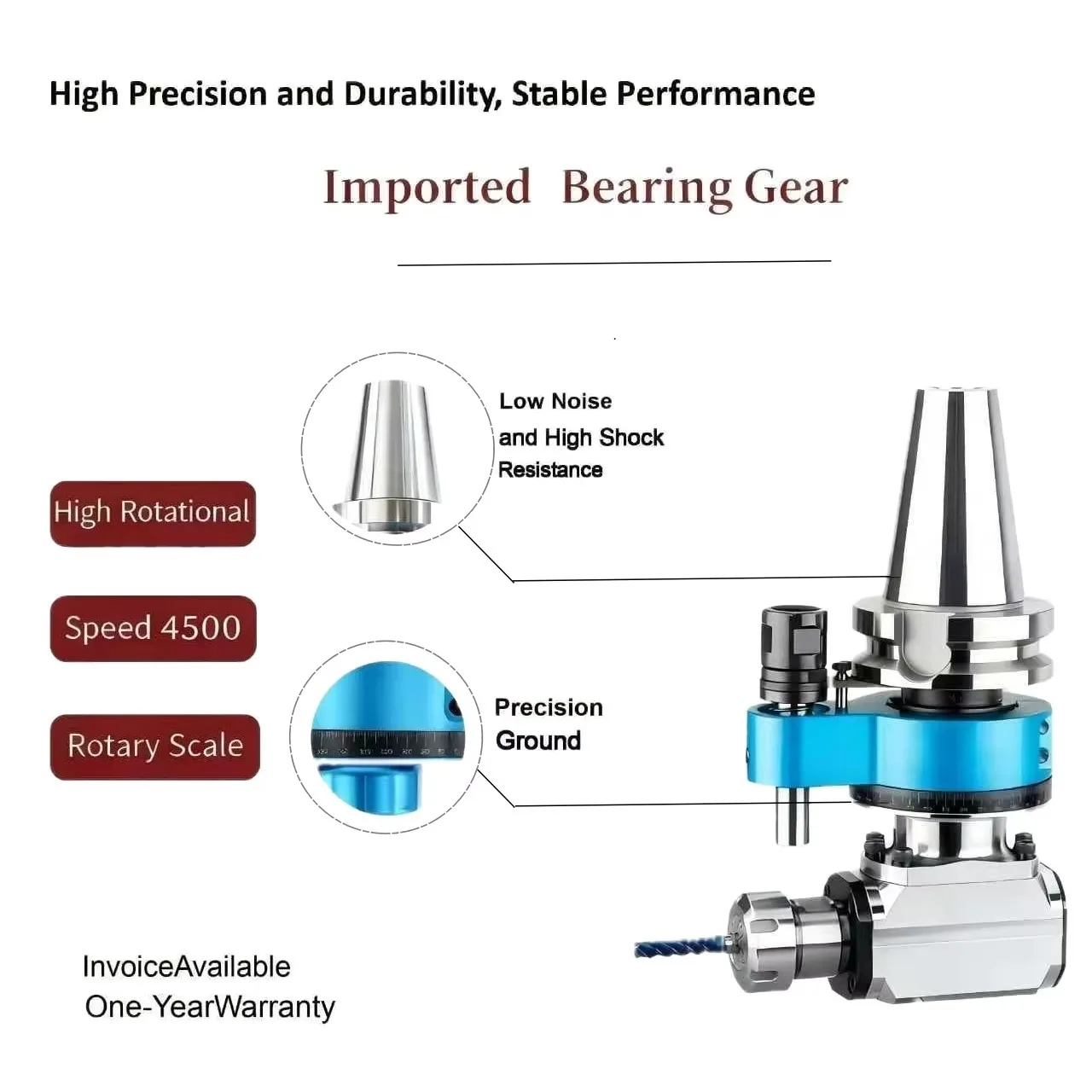 

Тяжелая прямоугольная фрезерная головка BT50, держатель инструмента для 5-сторонней обработки для повышения эффективности на автомобильных деталях