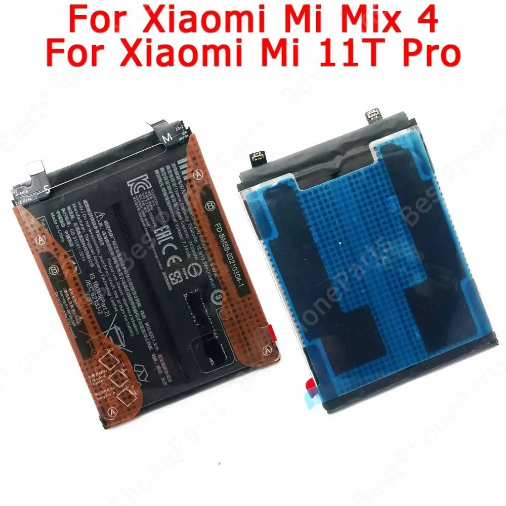 

Battery For Xiaomi Mi 11T Pro 5G Mix 4 Mix4 Battery BM58 Li-ion 5000 mAh Bateria Replacement Cellphone Spare Parts