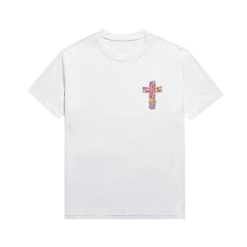 Newest Cross Print Christian Tee Retro Bohemia Graphic Top Women's Casual T-shirt Custom T-shirts