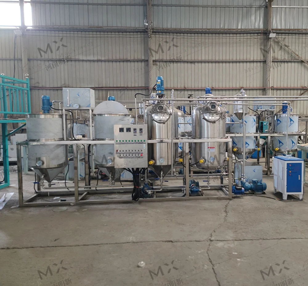 Máquina automática de refinación de petróleo crudo, refinería de aceite de coco y girasol, fábrica de refinería de aceite vegetal
