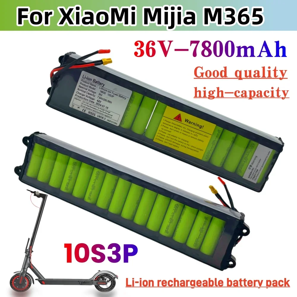 

For Xiaomi M365 Electric Scooter 36V 7800mAh Li-ion Battery Pack Built-in BMS Protection Long-Lasting Range Without communica