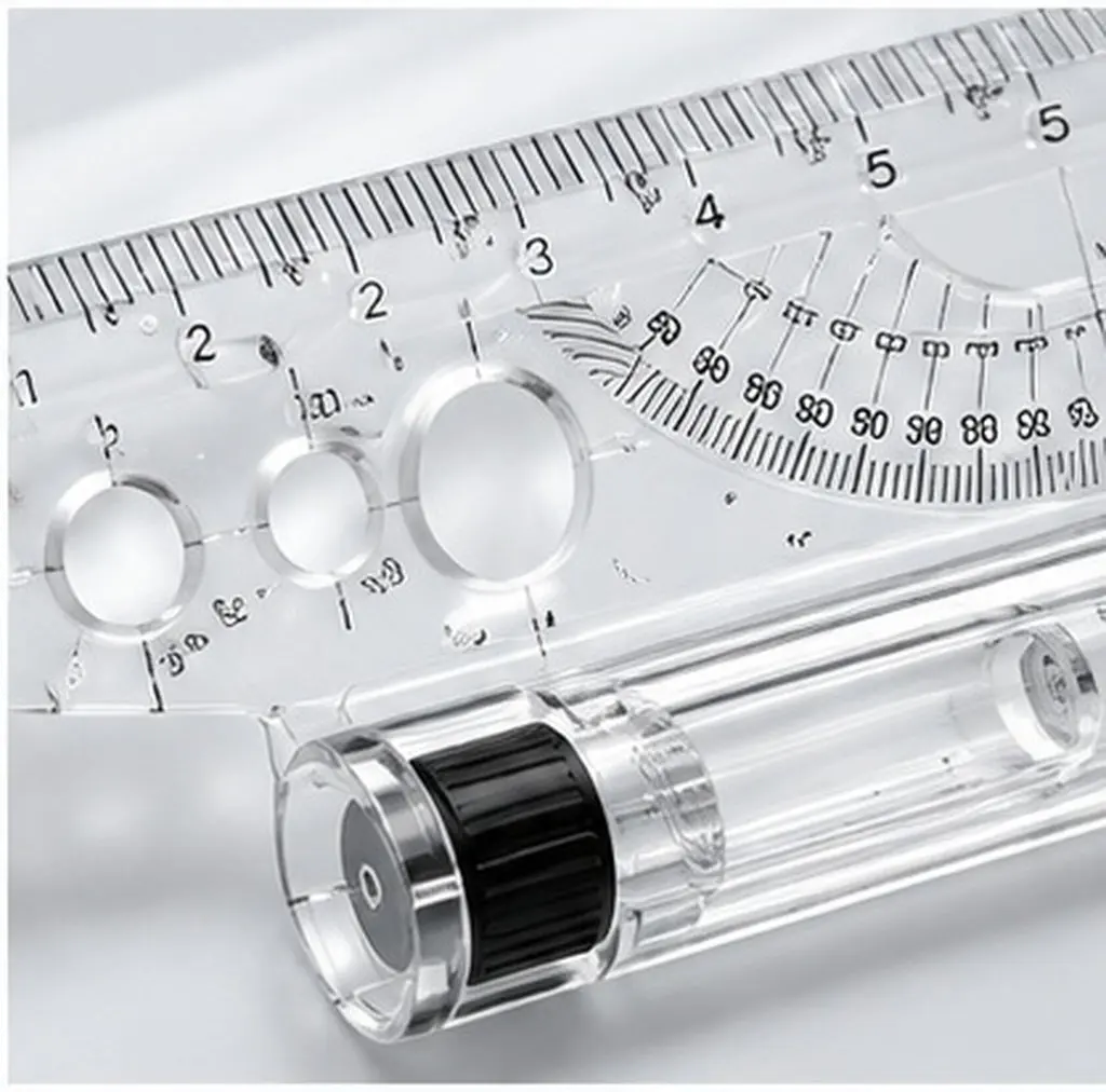 Plastic Measuring Rolling Ruler Parallel Drawing Tool for Engineers Designers Students Portable Accurate Scale Vertical Line