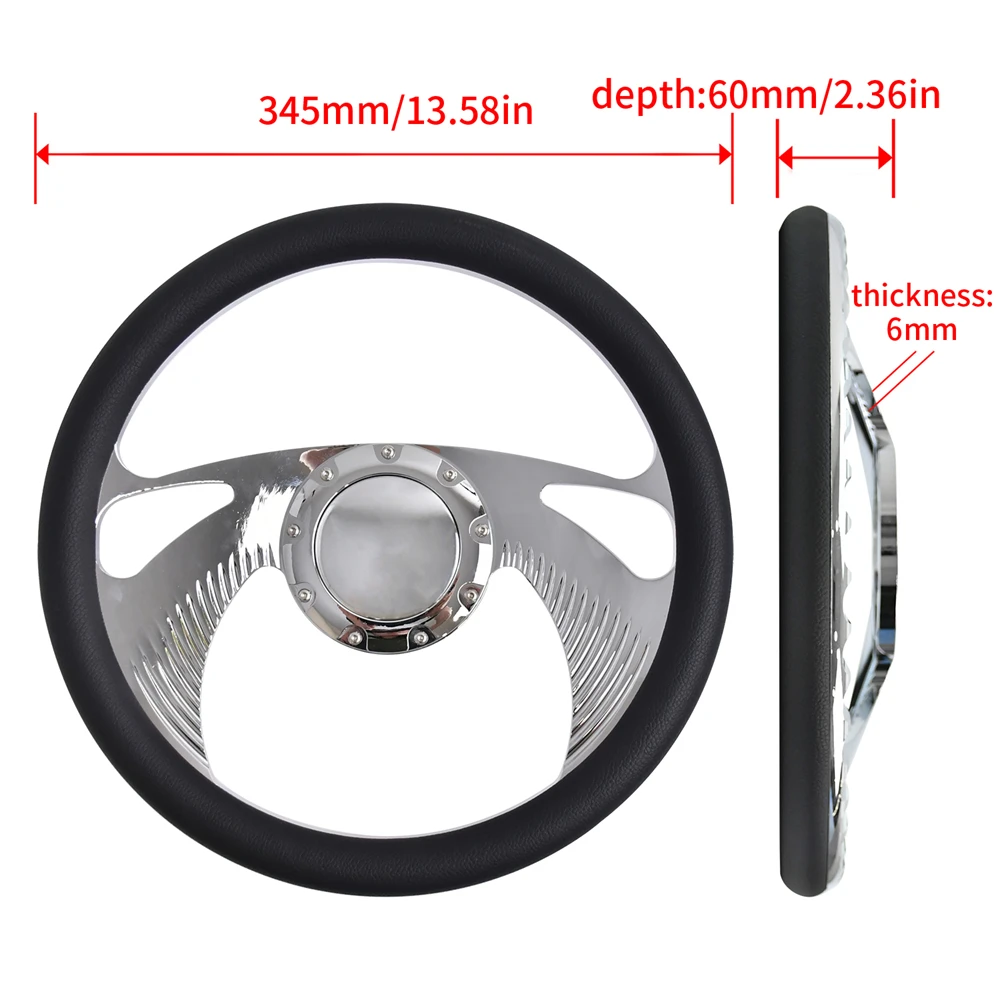 تصميم خاص قوس تعديل عجلة القيادة 9 ثقوب القرن زر عجلة القيادة الرياضية مع نصف دائرة ستوكات الجلود