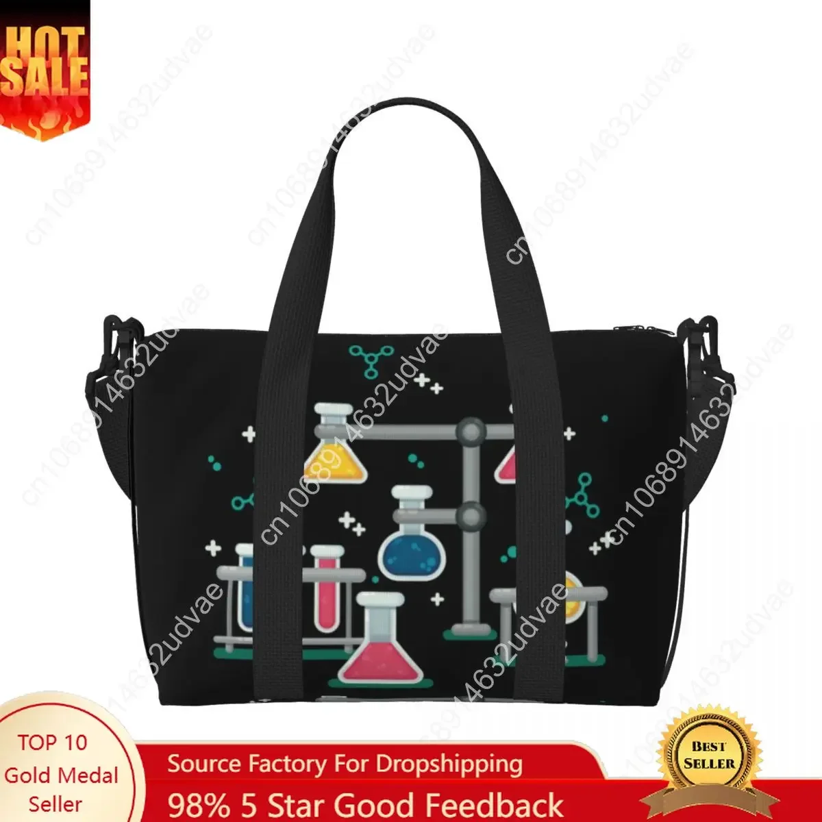 Custom Large Amazing Chemistry Tote Bag Women Science Laboratory Technology Shoulder Shopper Beach Gym Travel Bag