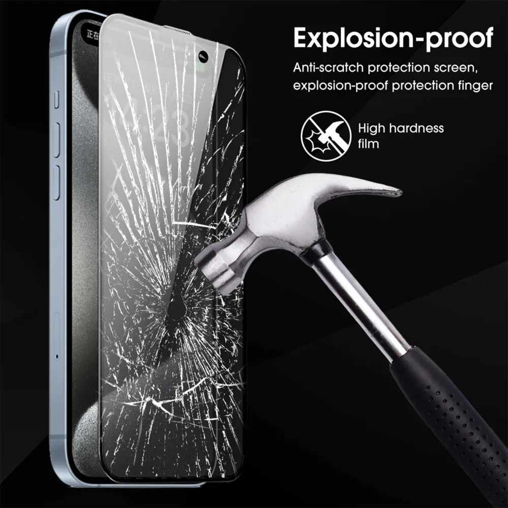 Película antiespía fácil de instalar sin polvo para IPhone 17 Pro Max HD protectores de pantalla de vidrio templado para IPhone 17 Air/16 Pro Max