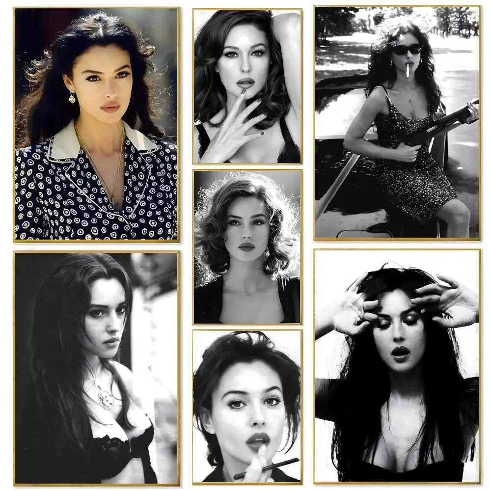 Actor M-Monica B-Bellucci Poster Wall Art Print Art Suitable for Living Room Bedroom Bar Parlor Home Decor Gift