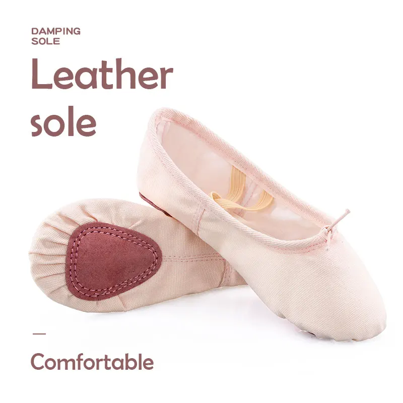 Zapatos de ballet para niñas, zapatos de baile baratos, zapatos de gimnasia de suela blanda, zapatillas específicas de ballet con cordón para mujeres