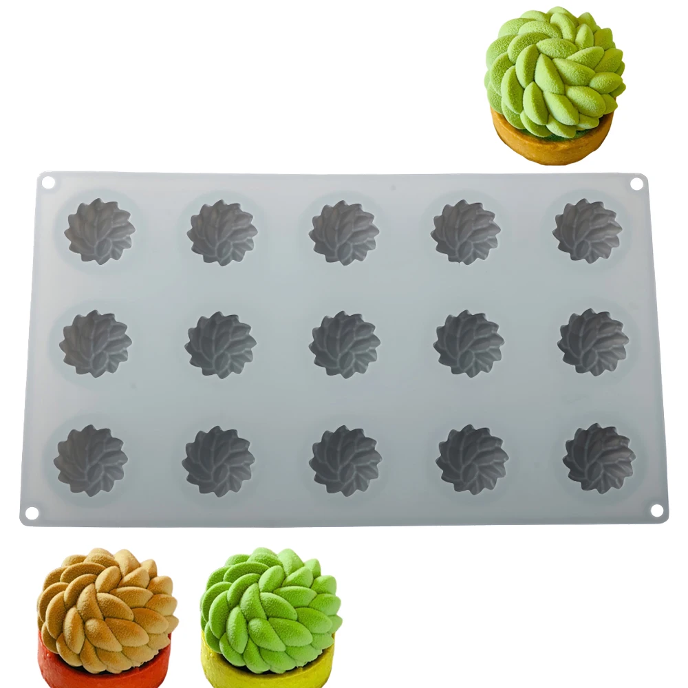 قالب سيليكون لكعكة سانت آن موس قالب حلوى الشوكولاتة على شكل زهرة قالب خبز المعجنات الفرنسية