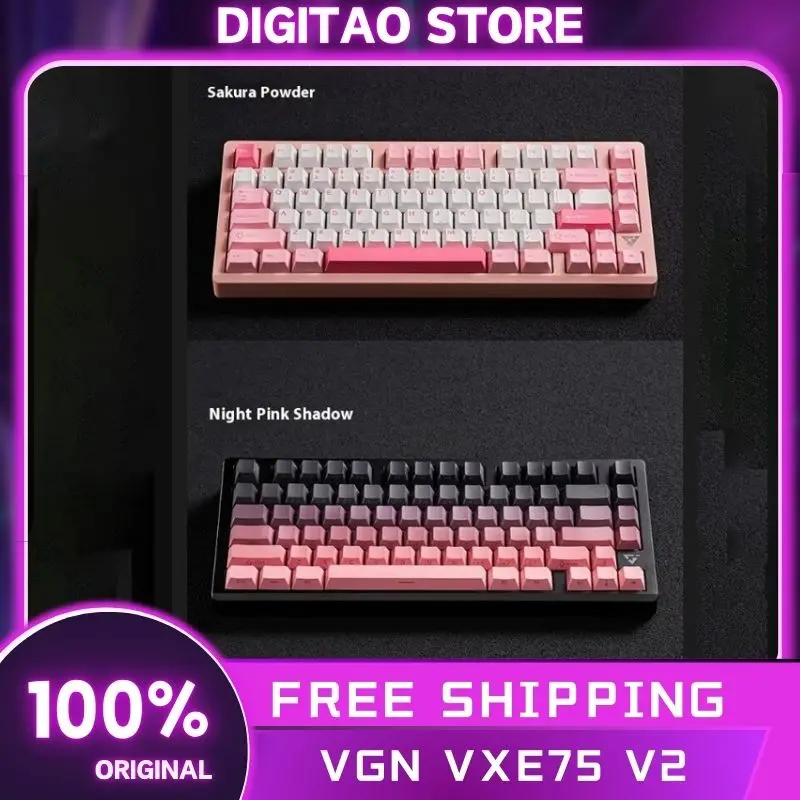 VGN VXE75 V2 Mechanical Keyboard 3Mode USB/2.4G/Bluetooth Wireless Keyboard Rgb Backlight Hot Swap Gaming Keyboard Office Gift