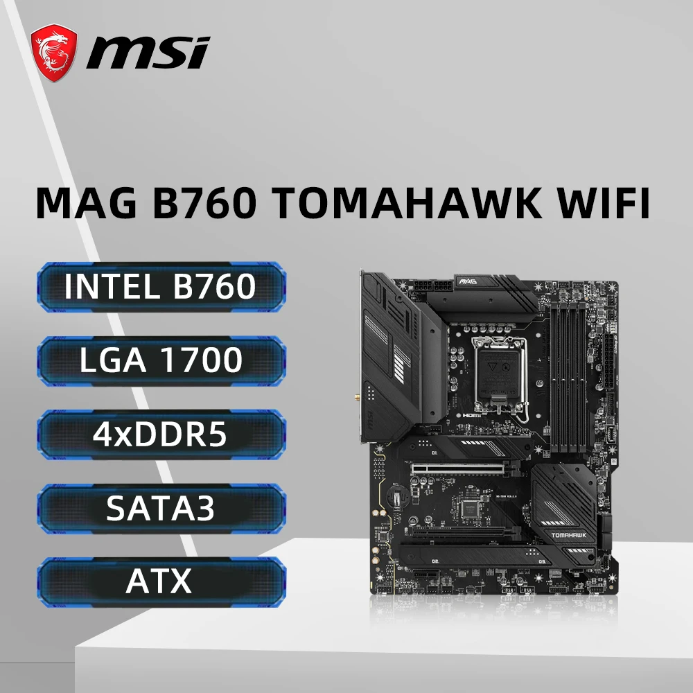 MSI MAG B760 TOMAHAWK WIFI Motherboard Support i9-14900K 12900K i5-12400F 12100F CPU DDR5 7000MHz HDMI M.2 LGA1700 Mainboard